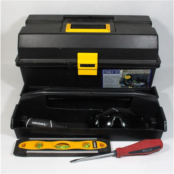 STRONG N TOUGH 16" TOOL BOX WITH CONTENTS