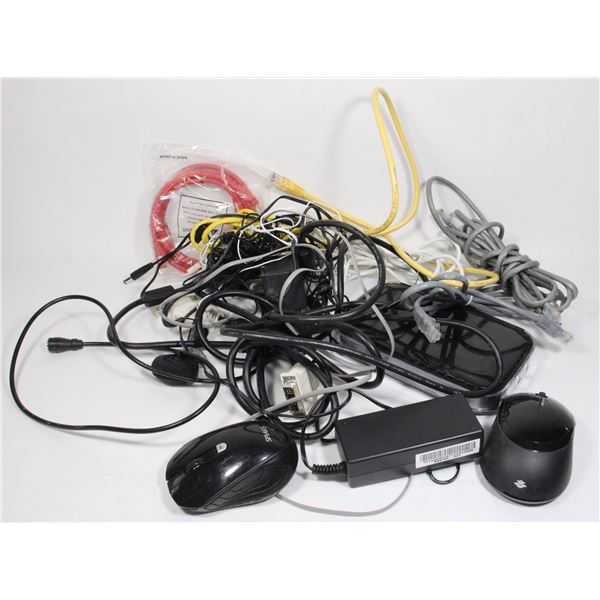BAG OF ELECTRONICS WIRELESS MOUSE ROUTER