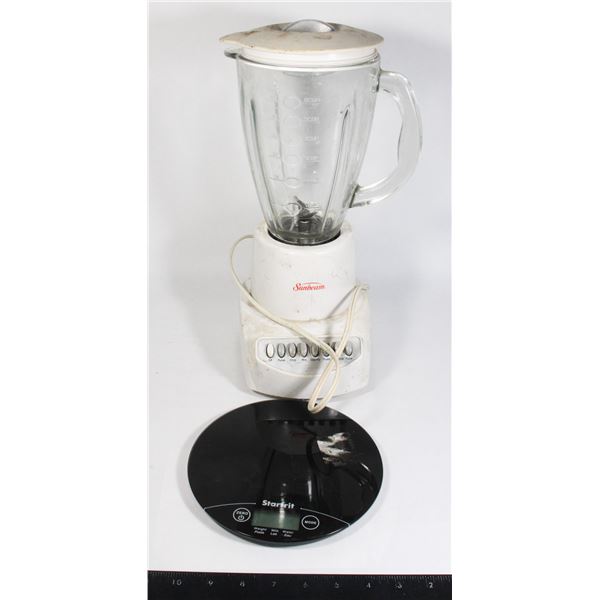 SUNBEAM 6CUP BLENDER AND A STARFRIT KITCHEN SCALE