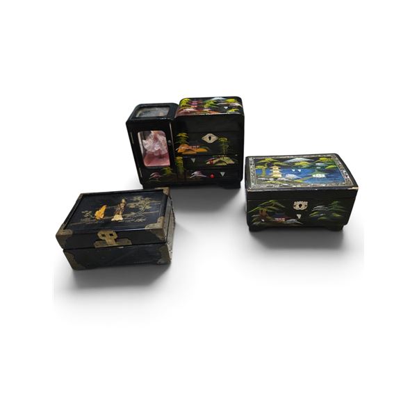 3 ASIAN VINTAGE JEWELLERY BOXES