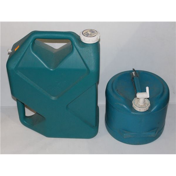 TWO CAMPING WATER STORAGE CONTAINERS