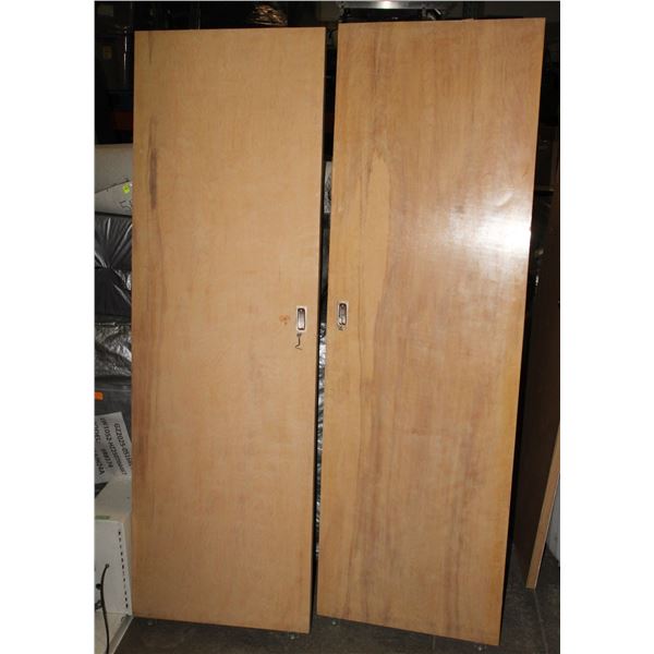 TWO 24" SPACE SAVING ROLLING DOORS (NO TRACK)