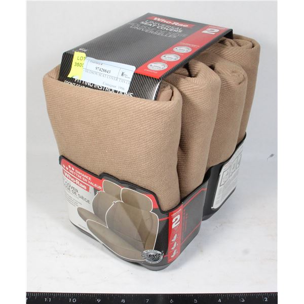 NEW HUDSON SEAT COVER PAIR TAN LB