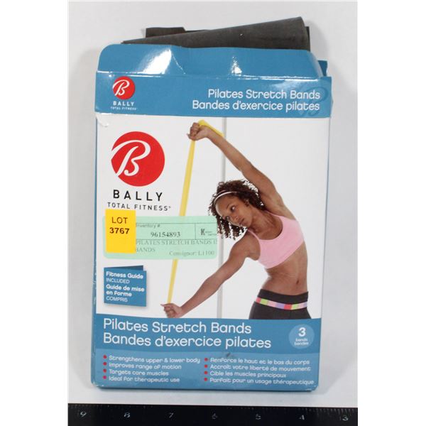 BALLY PILATES STRETCH BANDS IN BOX. 3 BANDS