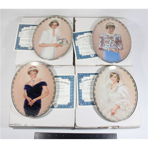 COMPLETE 4 PLATE COLLECTION DIANA: QUEEN OF OUR