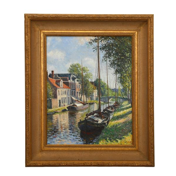 ALFRED SISLEY (FRANCE, 1839-1899)ATTRIBUTED TO,OIL ON CANVAS, ORIGINAL PERIOD FRAME
