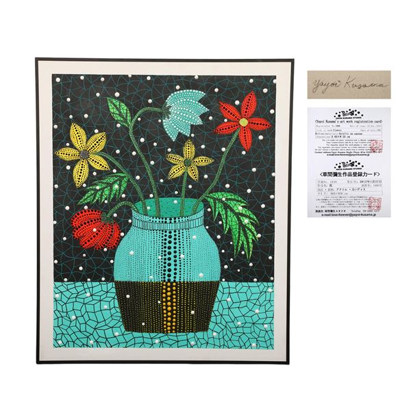 YAYOI KUSAMA (JAPAN, B. 1929),ATTRIBUTE TO,ACRYLIC ON CANVAS ORIGINAL PERIOD FRAME