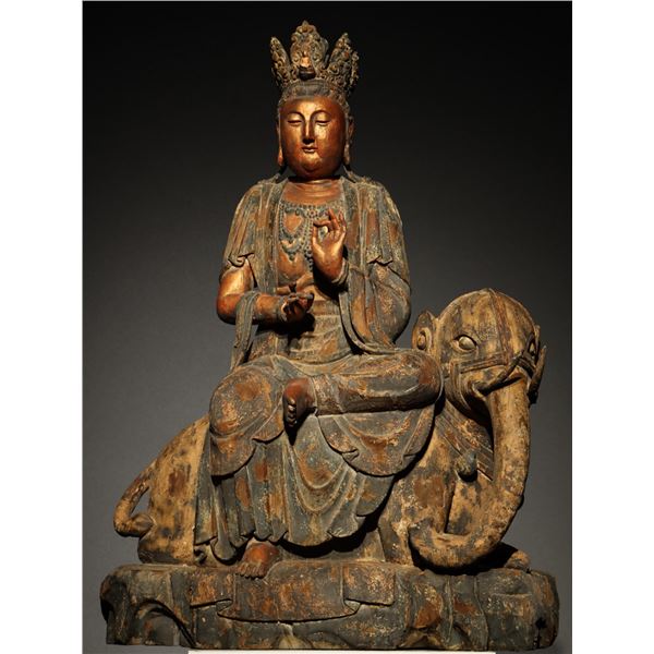 SONG DYNASTY NANMU GREAT PRACTICE BODHISATTVA SAMANTABHADRA STATUE