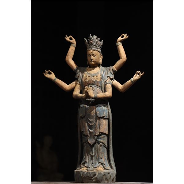 TANG DYNASTY NANMU SIX-ARMED GUANYIN