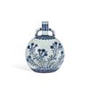 Image 1 : MING YONGLE BLUE AND WHITE ASTER AND CARNATION MOON WRAPPING VASE