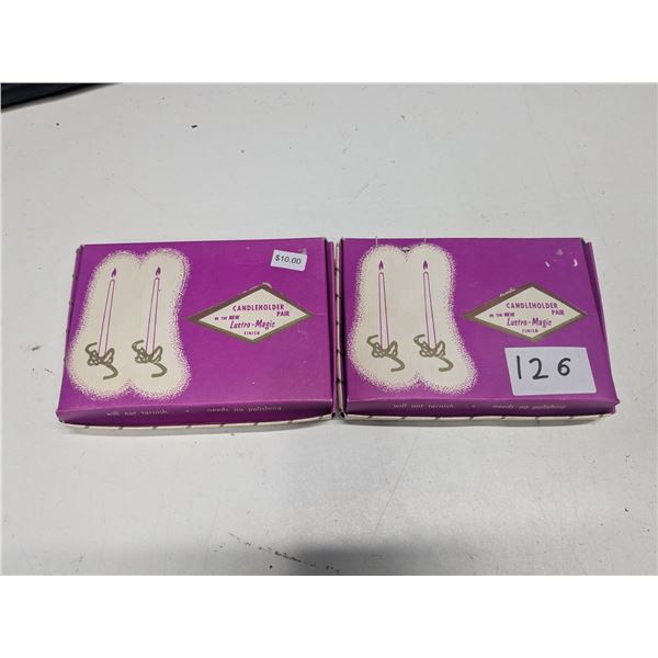 Vintage Candle holders, new in box
