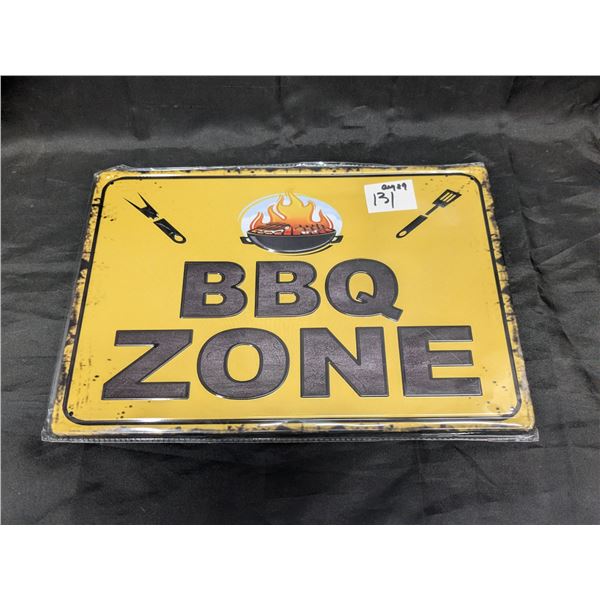 Metal sign, 12x8", BBQ