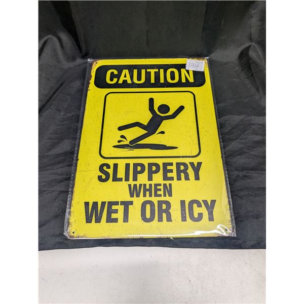 Metal sign, 12x8", Caution