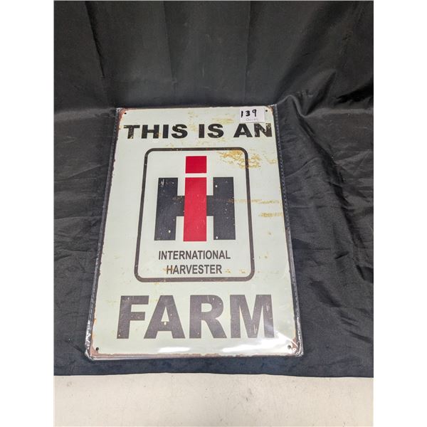Metal sign, 12x8", IH sign
