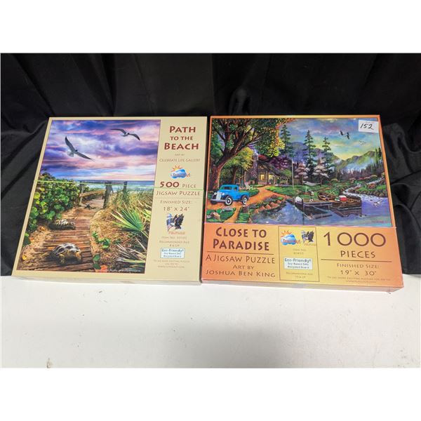 2 puzzles, 1000 piece and 500 piece