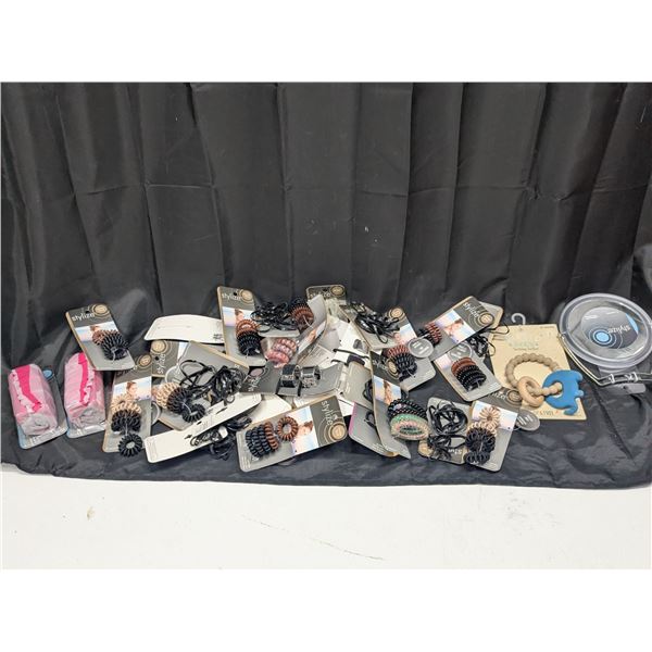Box of womens hair accessories, all new with original packaging
