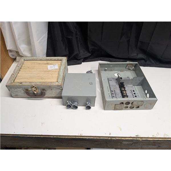 2 fuse boxes, with case of hardware