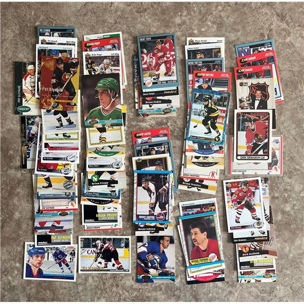 70 different hockey cards of guys from Sask: Brian Propp, Pat Elyniuk, Bernie Federko, Brian Trottie