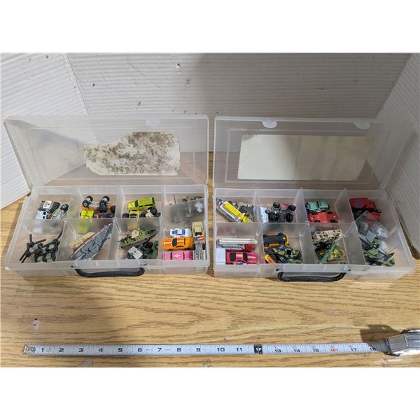 Lot of Toy Vehicles (Micromachines) in Plastic Cases