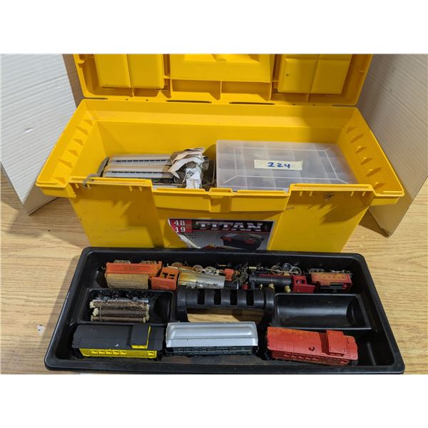 Toy Train Cars, Wheels, etc. in Case