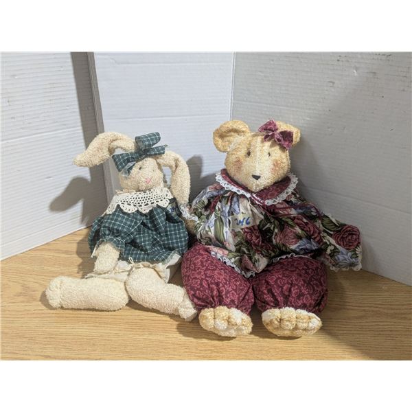 (2) Stuffed Animals – Bear/Mouse(?) and Rabbit