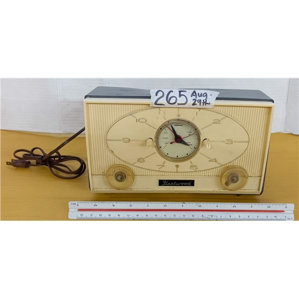Vintage 1960's Fleetwood Alarm Clock radio Clock and radio Work