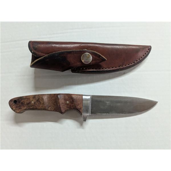 German Boker 4” Fixed Blade Knife w/ Leather Sheath