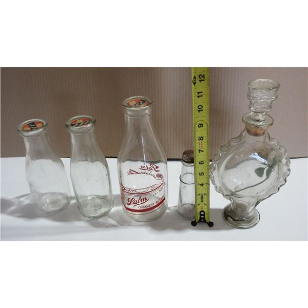 Vintage Glass Lot inc. Dairy Bottles