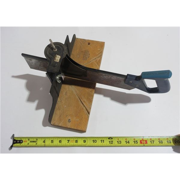 Vintage Stanley No. 116 Miter Box with Sandvik Backsaw