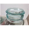 Image 4 : (4) Vintage Blue Coloured Canning Jars (One Jar is Chipped)