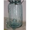 Image 5 : (4) Vintage Blue Coloured Canning Jars (One Jar is Chipped)