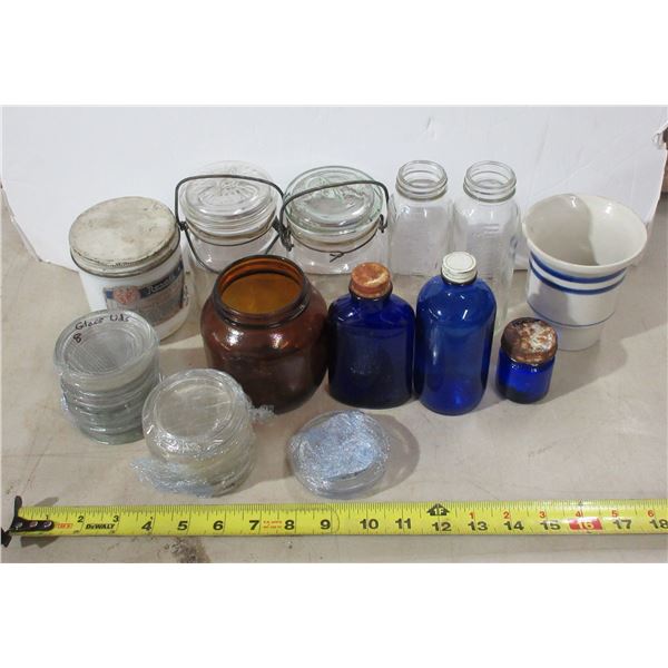 Lot of Assorted Glassware etc. inc. Cobalt Bottles