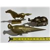 Image 1 : (3) Brass Animal Figurines (Horse, Elephant, Pheasant) -2.25kg total