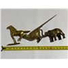 Image 4 : (3) Brass Animal Figurines (Horse, Elephant, Pheasant) -2.25kg total