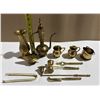 Image 1 : Assorted Brass Item Lot inc. Candle Snuffer, Sugar Tongs, etc. – 1.95kg