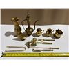 Image 2 : Assorted Brass Item Lot inc. Candle Snuffer, Sugar Tongs, etc. – 1.95kg