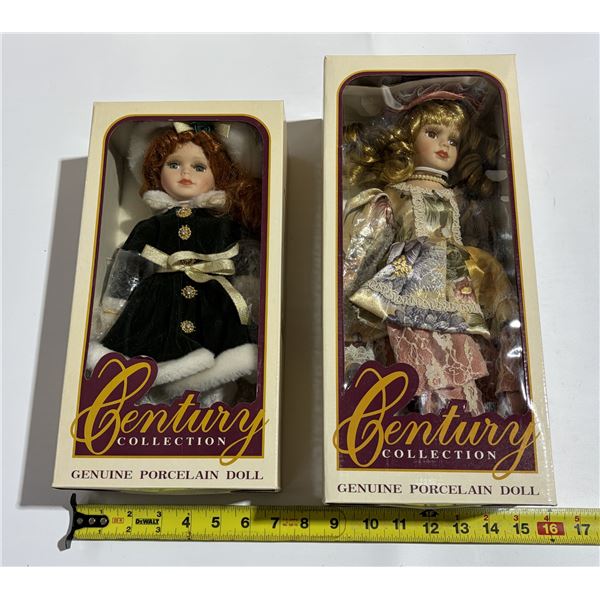 (2) Century Collection Genuine Porcelain Dolls in Original Box