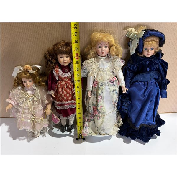 (4) Vintage Porcelain Dolls