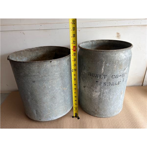 Vintage Galvanized Honey & Dairy Pails