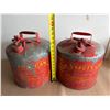 Image 1 : Pair of Vintage Eagle 5-Gallon Galvanized Safety Gas Cans