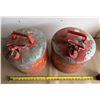 Image 2 : Pair of Vintage Eagle 5-Gallon Galvanized Safety Gas Cans