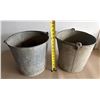Image 1 : (2) Vintage Galvanized Metal Buckets