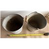 Image 2 : (2) Vintage Galvanized Metal Buckets