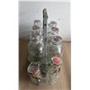 Image 6 : Lot of Vintage Glass Dairy Bottles w/ Metal Carry Tray