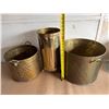 Image 1 : (3) Piece Brass Lot inc. Umbrella Stand w/ Lion Feet, Lion Head Planter, etc.