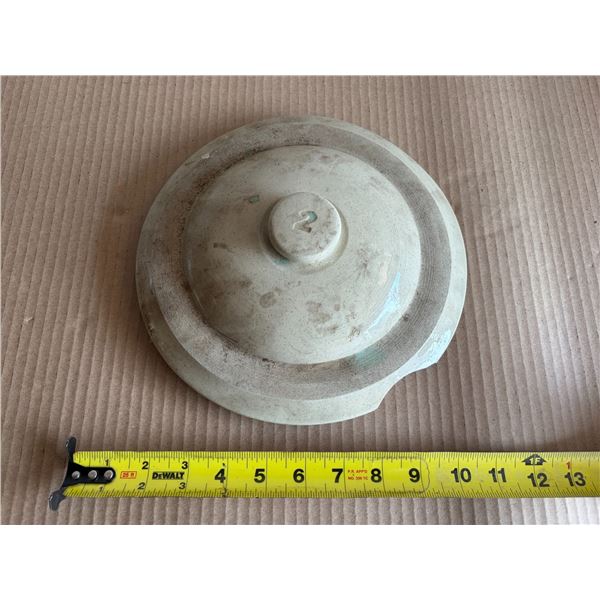 9.5” Crock lid (has large chip missing)