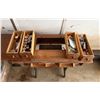 Image 1 : Singer Sewing Machine Table w/ Sewing Supplies - 30”H x 34”L x 16”W **Sew