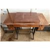 Image 9 : Singer Sewing Machine Table w/ Sewing Supplies - 30”H x 34”L x 16”W **Sew