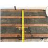 Image 2 : Vintage Flat-Top Canvas & Wood Steamer Trunk – 13.5”H x 35.5”L x 19.5[x=#