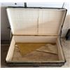 Image 5 : Vintage Flat-Top Canvas & Wood Steamer Trunk – 13.5”H x 35.5”L x 19.5[x=#